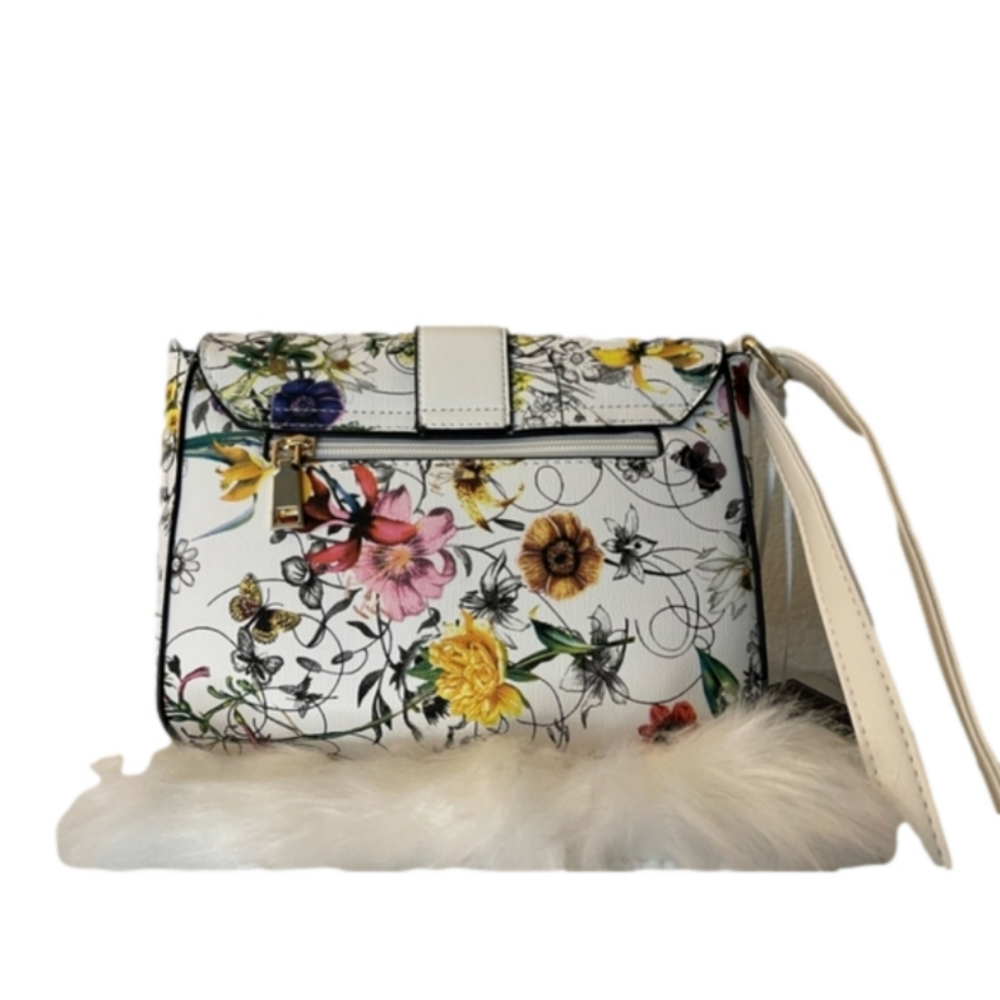 Floral Crossbody Bag - White